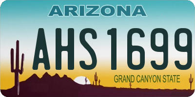 AZ license plate AHS1699