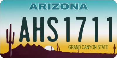 AZ license plate AHS1711