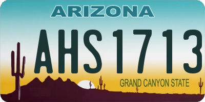 AZ license plate AHS1713