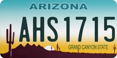 AZ license plate AHS1715