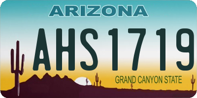 AZ license plate AHS1719