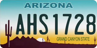 AZ license plate AHS1728