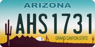 AZ license plate AHS1731