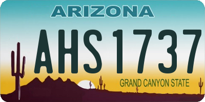 AZ license plate AHS1737