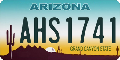 AZ license plate AHS1741