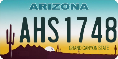 AZ license plate AHS1748