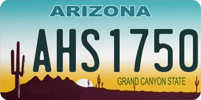 AZ license plate AHS1750