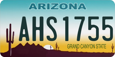 AZ license plate AHS1755