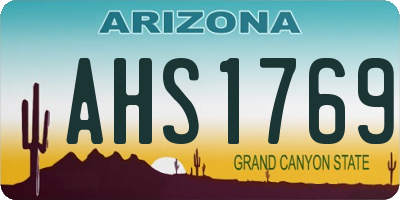 AZ license plate AHS1769