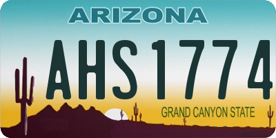 AZ license plate AHS1774