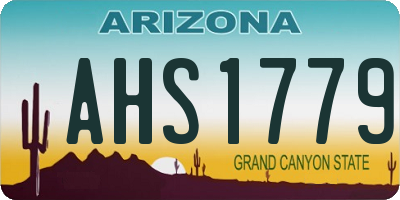 AZ license plate AHS1779