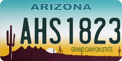 AZ license plate AHS1823