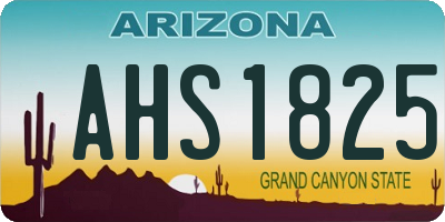 AZ license plate AHS1825