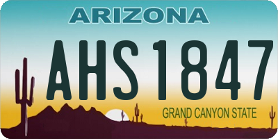AZ license plate AHS1847