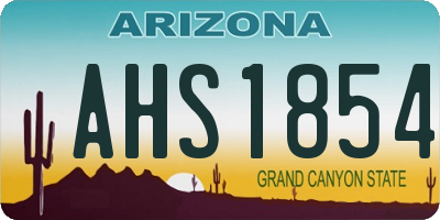 AZ license plate AHS1854