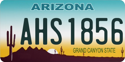 AZ license plate AHS1856