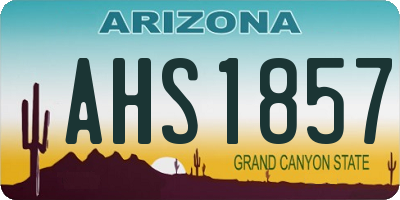 AZ license plate AHS1857