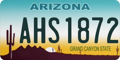 AZ license plate AHS1872