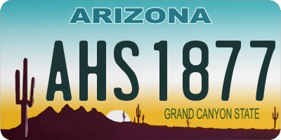 AZ license plate AHS1877