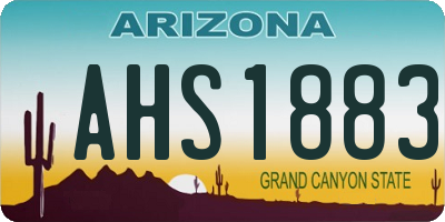 AZ license plate AHS1883
