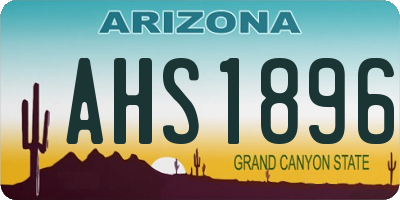 AZ license plate AHS1896