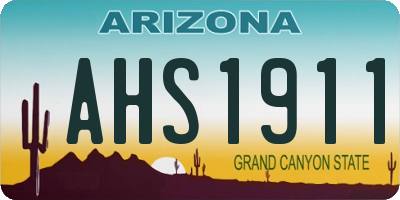 AZ license plate AHS1911