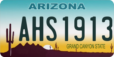 AZ license plate AHS1913