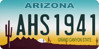 AZ license plate AHS1941