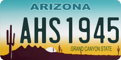 AZ license plate AHS1945