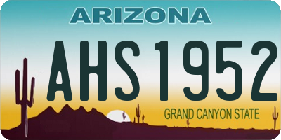 AZ license plate AHS1952