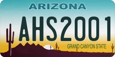 AZ license plate AHS2001