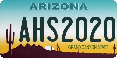 AZ license plate AHS2020