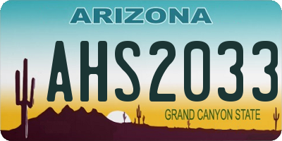 AZ license plate AHS2033