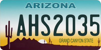 AZ license plate AHS2035