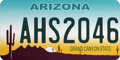 AZ license plate AHS2046