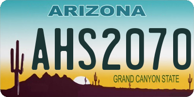 AZ license plate AHS2070