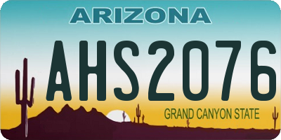 AZ license plate AHS2076