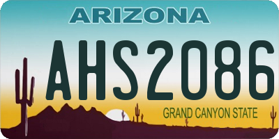 AZ license plate AHS2086