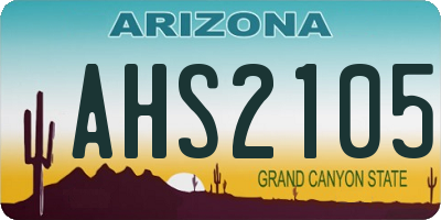 AZ license plate AHS2105