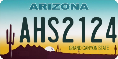 AZ license plate AHS2124