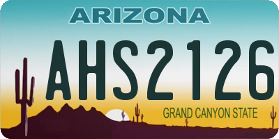 AZ license plate AHS2126