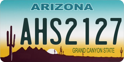 AZ license plate AHS2127