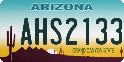 AZ license plate AHS2133