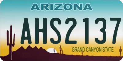 AZ license plate AHS2137
