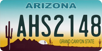 AZ license plate AHS2148