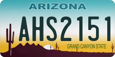 AZ license plate AHS2151