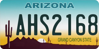 AZ license plate AHS2168