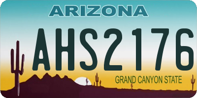 AZ license plate AHS2176