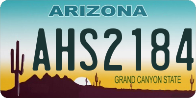 AZ license plate AHS2184