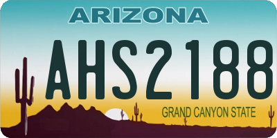 AZ license plate AHS2188